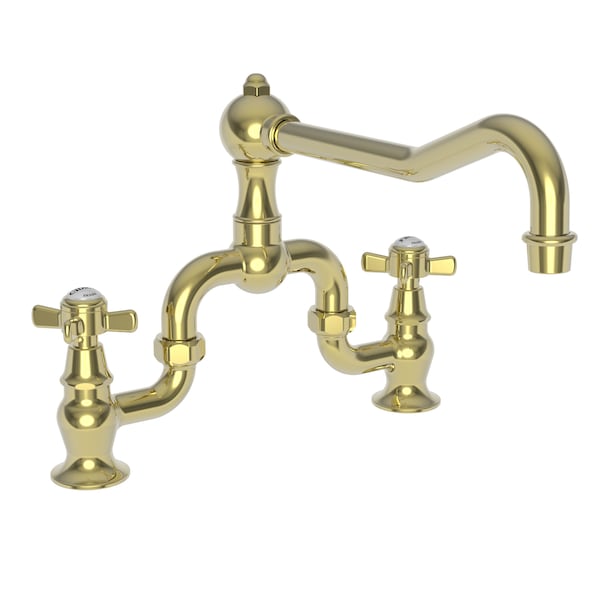Newport Brass Kitchen Bridge Faucet in Polished Brass Uncoated (Living) 9451-03N - main
